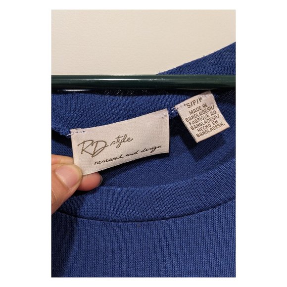 RD Style Drop Shoulder Cozy Top in Blue Size S - Picture 2 of 3